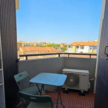 Cosy T2, Vue Mer, - Clim, Wifi & Parking Le Barcarès